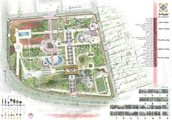 سایت پلان مسابقه طراحی پارک باغ شمال توسط تیم علی احمدی نسب